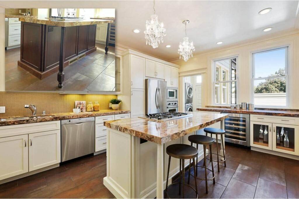 Repainted kitchen island in Mission Dolores condo