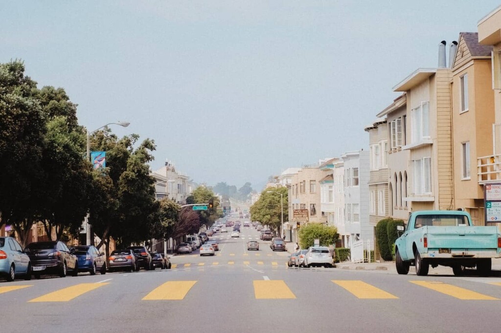 Photo of San Francisco housing and streets, showing potential homes on the market.