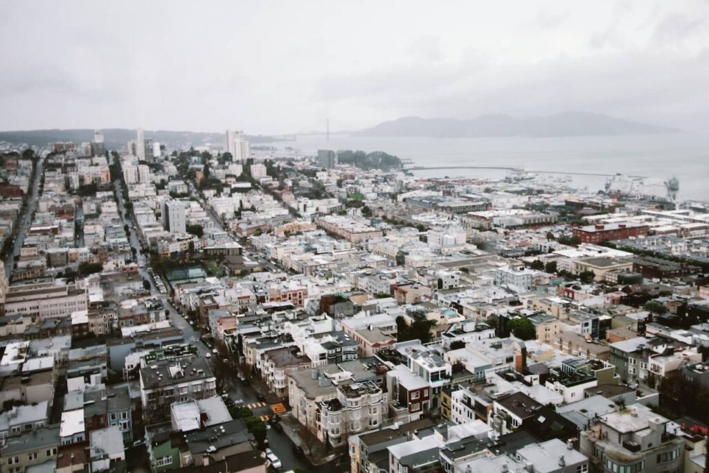 Aerial photo of San Francisco which is home to over 5,000 realtors