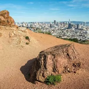 Skyline View of Eureka Valley and Dolores Heights from Corona Heights Park Viewpoint