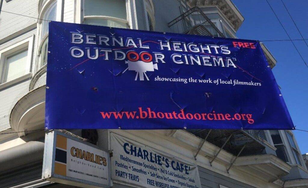Bernal Heights Outdoor Cinema street banner